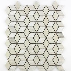 Mozaika Kamienna Beżowe Heksagony K32