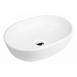 Oltens Hamnes Thin umywalka nablatowa owalna 80 x 40  cm biała  z powłoką Oltens SmartClean 40821000