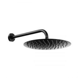 Zestaw Oltens Vindel Lagan deszczownica 30 cm okrągła z ramieniem ściennym czarny mat 36012300