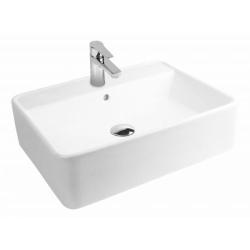 Oltens Duve umywalka 58x43.5 cm nablatowa prostokątna z powłoką SmartClean biała 41812000