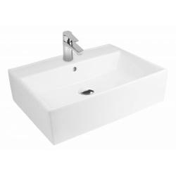 Oltens Hyls umywalka 58.5x44 cm nablatowa prostokątna z powłoką SmartClean biała 41810000