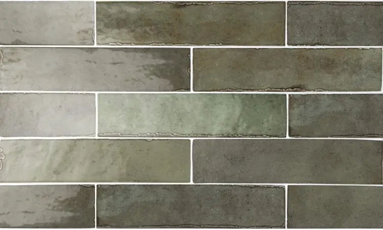 Turkusowe płytki w kuchni Equipe Tribeca Sage Green
