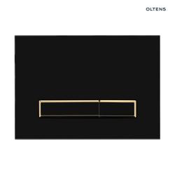 Oltens Torne przycisk spłukujący do WC szklany czarny  /chrom/czarny 57200300