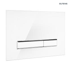 Oltens Torne przycisk spłukujący do WC szklany  biały/chrom/biały 57200000