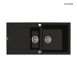 Oltens Gravan zlewozmywak granitowy 1,5-komorowy z ociekaczem 100x50 cm czarny mat 72300300