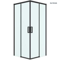 Oltens Breda kabina prysznicowa 90x90 cm kwadratowa czarny mat/szkło 20006300