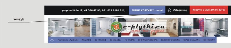 Widok koszyka w sklepie e-plytki.eu