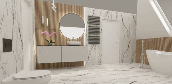 Gres imitacja marmuru Marble Breach Eternal poler 60x120 cm – jasny marmur z żyłkami